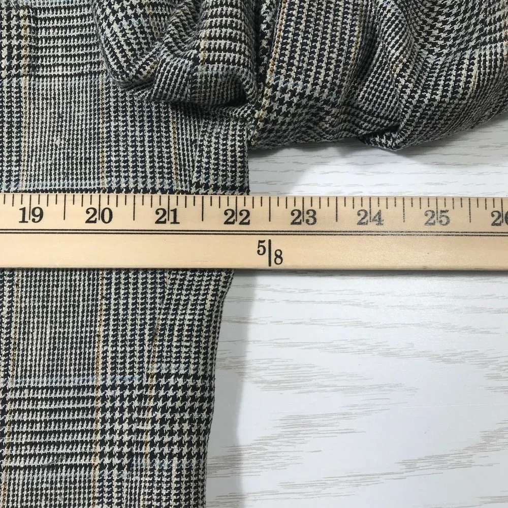 Vintage Bill Blass Silk Blazer Men 44R Houndstooth Checkered 2 Button Classic